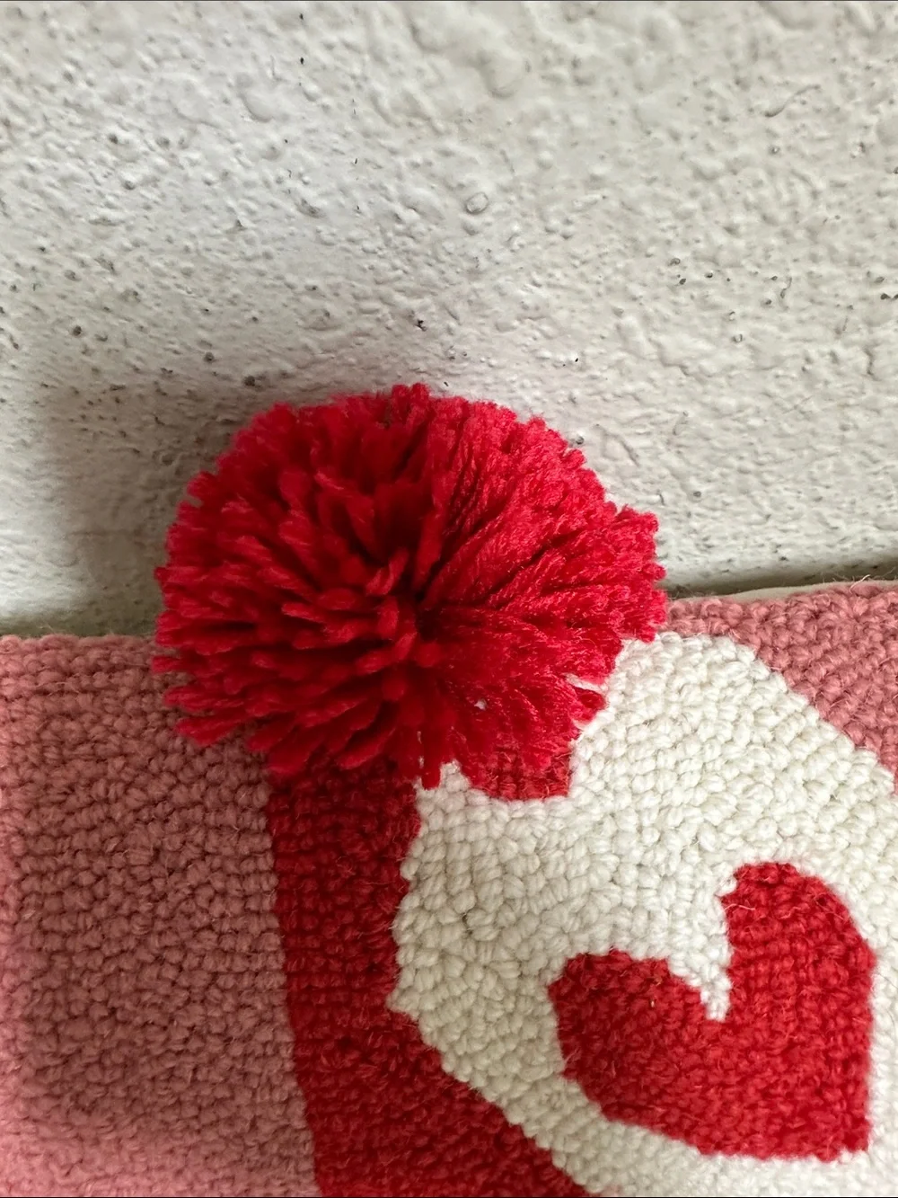 Valentine Pink & Red Heart Gift Tag Throw Pillow